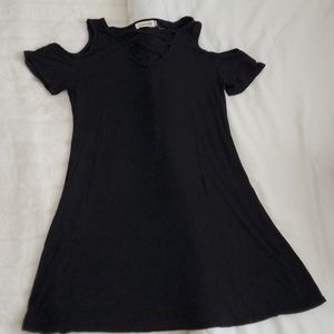 Black dress with off the shoulder